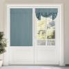 imageNICETOWN Linen Curtain for French Door  100 Blackout Self Adhesive Window Curtain Thermal Insulated Privacy Door Blinds for Sidelight Curtains 26 x 64 inch Long Skylark Blue 1 PCGreyish Blue