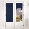imageNICETOWN Linen Curtain for French Door  100 Blackout Self Adhesive Window Curtain Thermal Insulated Privacy Door Blinds for Sidelight Curtains 26 x 64 inch Long Skylark Blue 1 PCNavy