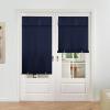 imageNICETOWN Linen Curtain for French Door  100 Blackout Self Adhesive Window Curtain Thermal Insulated Privacy Door Blinds for Sidelight Curtains 26 x 64 inch Long Skylark Blue 1 PCNavy