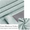 imageNICETOWN Linen Curtain for French Door  100 Blackout Self Adhesive Window Curtain Thermal Insulated Privacy Door Blinds for Sidelight Curtains 26 x 64 inch Long Skylark Blue 1 PCSeafoam Green