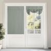 imageNICETOWN Linen Curtain for French Door  100 Blackout Self Adhesive Window Curtain Thermal Insulated Privacy Door Blinds for Sidelight Curtains 26 x 64 inch Long Skylark Blue 1 PCGreyish Green