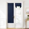 imageNICETOWN Linen Curtain for French Door  100 Blackout Self Adhesive Window Curtain Thermal Insulated Privacy Door Blinds for Sidelight Curtains 26 x 64 inch Long Skylark Blue 1 PCNavy
