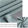 imageNICETOWN Linen Curtain for French Door  100 Blackout Self Adhesive Window Curtain Thermal Insulated Privacy Door Blinds for Sidelight Curtains 26 x 64 inch Long Skylark Blue 1 PCSkylark Blue