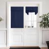 imageNICETOWN Linen Curtain for French Door  100 Blackout Self Adhesive Window Curtain Thermal Insulated Privacy Door Blinds for Sidelight Curtains 26 x 64 inch Long Skylark Blue 1 PCNavy