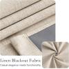 imageNICETOWN Linen Curtain for French Door  100 Blackout Self Adhesive Window Curtain Thermal Insulated Privacy Door Blinds for Sidelight Curtains 26 x 64 inch Long Skylark Blue 1 PCCream