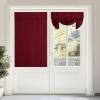 imageNICETOWN Linen Curtain for French Door  100 Blackout Self Adhesive Window Curtain Thermal Insulated Privacy Door Blinds for Sidelight Curtains 26 x 64 inch Long Skylark Blue 1 PCBurgundy Red