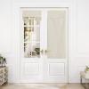 imageNICETOWN Linen Curtain for French Door  100 Blackout Self Adhesive Window Curtain Thermal Insulated Privacy Door Blinds for Sidelight Curtains 26 x 64 inch Long Skylark Blue 1 PCNatural