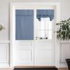 imageNICETOWN Linen Curtain for French Door  100 Blackout Self Adhesive Window Curtain Thermal Insulated Privacy Door Blinds for Sidelight Curtains 26 x 64 inch Long Skylark Blue 1 PCStone Blue