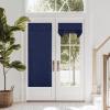 imageNICETOWN Linen Curtain for French Door  100 Blackout Self Adhesive Window Curtain Thermal Insulated Privacy Door Blinds for Sidelight Curtains 26 x 64 inch Long Skylark Blue 1 PCDark Blue