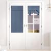 imageNICETOWN Linen Curtain for French Door  100 Blackout Self Adhesive Window Curtain Thermal Insulated Privacy Door Blinds for Sidelight Curtains 26 x 64 inch Long Skylark Blue 1 PCStone Blue