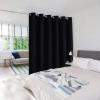 imageNICETOWN Wall Dividers for Rooms Sound Barrier Room Divider Curtain Screen Partition Function Thermal Blackout Patio Door Panel Sliding Door Insulated Curtain Dark Mallard 83ft Wide x 8ft LongBlack
