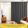 imageNICETOWN Wall Dividers for Rooms Sound Barrier Room Divider Curtain Screen Partition Function Thermal Blackout Patio Door Panel Sliding Door Insulated Curtain Dark Mallard 83ft Wide x 8ft LongGrey