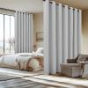 imageNICETOWN Wall Dividers for Rooms Sound Barrier Room Divider Curtain Screen Partition Function Thermal Blackout Patio Door Panel Sliding Door Insulated Curtain Dark Mallard 83ft Wide x 8ft LongOff White