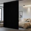 imageNICETOWN Wall Dividers for Rooms Sound Barrier Room Divider Curtain Screen Partition Function Thermal Blackout Patio Door Panel Sliding Door Insulated Curtain Dark Mallard 83ft Wide x 8ft LongBlack