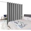 imageNICETOWN Wall Dividers for Rooms Sound Barrier Room Divider Curtain Screen Partition Function Thermal Blackout Patio Door Panel Sliding Door Insulated Curtain Dark Mallard 83ft Wide x 8ft LongSilver Grey