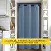 imageNICETOWN Wall Dividers for Rooms Sound Barrier Room Divider Curtain Screen Partition Function Thermal Blackout Patio Door Panel Sliding Door Insulated Curtain Dark Mallard 83ft Wide x 8ft LongStone Blue
