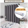 imageNICETOWN Wall Dividers for Rooms Sound Barrier Room Divider Curtain Screen Partition Function Thermal Blackout Patio Door Panel Sliding Door Insulated Curtain Dark Mallard 83ft Wide x 8ft LongGrey
