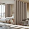 imageNICETOWN Wall Dividers for Rooms Sound Barrier Room Divider Curtain Screen Partition Function Thermal Blackout Patio Door Panel Sliding Door Insulated Curtain Dark Mallard 83ft Wide x 8ft LongCamel
