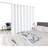 imageNICETOWN Wall Dividers for Rooms Sound Barrier Room Divider Curtain Screen Partition Function Thermal Blackout Patio Door Panel Sliding Door Insulated Curtain Dark Mallard 83ft Wide x 8ft LongWhite