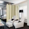 imageNICETOWN Wall Dividers for Rooms Sound Barrier Room Divider Curtain Screen Partition Function Thermal Blackout Patio Door Panel Sliding Door Insulated Curtain Dark Mallard 83ft Wide x 8ft LongBeige