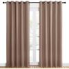 imageNICETOWN Window Draperies Blackout Curtain Panels Window Treatment Thermal Insulated Solid Grommet Blackout Drapes for Bedroom One Pair 60 by 84 inches Cappuccino