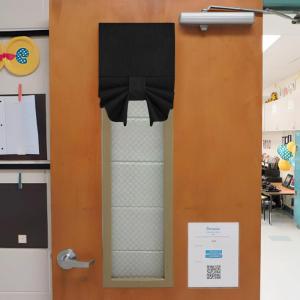 imageNICETOWN Linen Curtain for French Door  100 Blackout Self Adhesive Window Curtain Thermal Insulated Privacy Door Blinds for Sidelight Curtains 26 x 64 inch Long Skylark Blue 1 PCJet Black