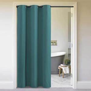 imageNICETOWN Wall Dividers for Rooms Sound Barrier Room Divider Curtain Screen Partition Function Thermal Blackout Patio Door Panel Sliding Door Insulated Curtain Dark Mallard 83ft Wide x 8ft LongSea Teal