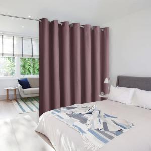 imageNICETOWN Wall Dividers for Rooms Sound Barrier Room Divider Curtain Screen Partition Function Thermal Blackout Patio Door Panel Sliding Door Insulated Curtain Dark Mallard 83ft Wide x 8ft LongDry Rose
