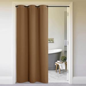 imageNICETOWN Wall Dividers for Rooms Sound Barrier Room Divider Curtain Screen Partition Function Thermal Blackout Patio Door Panel Sliding Door Insulated Curtain Dark Mallard 83ft Wide x 8ft LongGold Brown