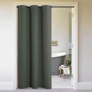 imageNICETOWN Wall Dividers for Rooms Sound Barrier Room Divider Curtain Screen Partition Function Thermal Blackout Patio Door Panel Sliding Door Insulated Curtain Dark Mallard 83ft Wide x 8ft LongDark Mallard