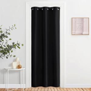 imageNICETOWN Wall Dividers for Rooms Sound Barrier Room Divider Curtain Screen Partition Function Thermal Blackout Patio Door Panel Sliding Door Insulated Curtain Dark Mallard 83ft Wide x 8ft LongBlack