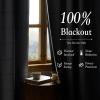 imageNICETOWN 100 Blackout Plaid Curtains 90 inches Long for Bedroom Rod Pocket ampamp Back Tab Brighton Windowpane Pattern Window Treatments for Living Room Taupe W52 x L90 2 PanelsNavy Blue
