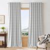 imageNICETOWN 100 Blackout Plaid Curtains 90 inches Long for Bedroom Rod Pocket ampamp Back Tab Brighton Windowpane Pattern Window Treatments for Living Room Taupe W52 x L90 2 PanelsNavy Blue