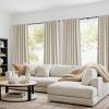 imageNICETOWN 100 Blackout Plaid Curtains 90 inches Long for Bedroom Rod Pocket ampamp Back Tab Brighton Windowpane Pattern Window Treatments for Living Room Taupe W52 x L90 2 PanelsTaupe