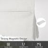 imageNICETOWN Cordless French Door Curtain Natural Linen 100 Blackout W24 x L64 in Roman Shade for Doors with Adhesive Top ampamp Magnetic Lift Privacy ampamp Thermal Window Shade for Kitchen 1 PanelOff White
