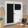 imageNICETOWN Cordless French Door Curtain Natural Linen 100 Blackout W24 x L64 in Roman Shade for Doors with Adhesive Top ampamp Magnetic Lift Privacy ampamp Thermal Window Shade for Kitchen 1 PanelBlack