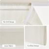 imageNICETOWN Natural Farmhouese Linen No Drill Roman Shades for Windows French Front Door Curtain Solid Cordless Blinds for Farmhouse Door Window Covering with Light Filgtering W26 x L40 1PcIvory