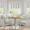 imageNICETOWN Sage Green Double Layer Valance Curtains for Windows Linen Textured Farmhouse Pinstripe Kitchen Window Treatment Light Filtering Rod Pocket for Living Room Bathroom 52x18 1 PanelSage Green