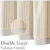 imageNICETOWN Sage Green Double Layer Valance Curtains for Windows Linen Textured Farmhouse Pinstripe Kitchen Window Treatment Light Filtering Rod Pocket for Living Room Bathroom 52x18 1 PanelCream Beige