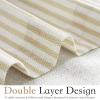 imageNICETOWN Sage Green Double Layer Valance Curtains for Windows Linen Textured Farmhouse Pinstripe Kitchen Window Treatment Light Filtering Rod Pocket for Living Room Bathroom 52x18 1 PanelCream Beige