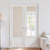 imageNICETOWN Cordless French Door Curtain Natural Linen 100 Blackout W24 x L64 in Roman Shade for Doors with Adhesive Top ampamp Magnetic Lift Privacy ampamp Thermal Window Shade for Kitchen 1 PanelNatural