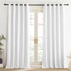 imageNICETOWN 100 Absolutely Blackout Linen Curtains with Thermal Insulated Liner Greyish White 62quot Wide 95quot Length Energy Saving Curtains for Living Room 2 Panels Set Vertical Blinds