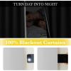 imageNICETOWN 100 Blackout Curtains 96 inches Long Grommet Portable Blackout Travel Window Treatment Thermal Curtains Energy Saving for BedroomHome Theater Off White W52 x L96 2 Panels