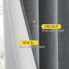 imageNICETOWN 100 Blackout Linen Texture Curtains 90 inches Long Dove Grey 2 Pcs Thermal Insulated Full Blackout 2Layer Lined Drapes Energy Efficiency Window Draperies for Boys Room
