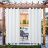 imageNICETOWN 2 Panels Outdoor Curtains Weighted Sunblock with Rustproof Grommet Top and Bottom Thermal Insulated Fixed Windproof Blackout Outdoor Curtain Drapes Privacy for Patio W52 x L95 GreyWhite