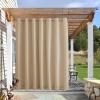 imageNICETOWN 2 Panels Outdoor Curtains Weighted Sunblock with Rustproof Grommet Top and Bottom Thermal Insulated Fixed Windproof Blackout Outdoor Curtain Drapes Privacy for Patio W52 x L95 GreyBiscotti Beige