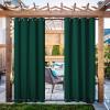 imageNICETOWN 2 Panels Outdoor Curtains Weighted Sunblock with Rustproof Grommet Top and Bottom Thermal Insulated Fixed Windproof Blackout Outdoor Curtain Drapes Privacy for Patio W52 x L95 GreyDark Green
