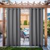 imageNICETOWN 2 Panels Outdoor Curtains Weighted Sunblock with Rustproof Grommet Top and Bottom Thermal Insulated Fixed Windproof Blackout Outdoor Curtain Drapes Privacy for Patio W52 x L95 GreyDove Gray