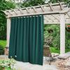 imageNICETOWN 2 Pieces Outdoor Curtainss for Patio Waterproof 95 inch Length Sticky Tab Top Thermal Insulated Blackout Window Treatment Dividers Protect Privacy for CabanaArbor W52 x L95 Silver GreyHunter Green