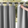 imageNICETOWN 2 Pieces Outdoor Curtainss for Patio Waterproof 95 inch Length Sticky Tab Top Thermal Insulated Blackout Window Treatment Dividers Protect Privacy for CabanaArbor W52 x L95 Silver GreySilver Grey